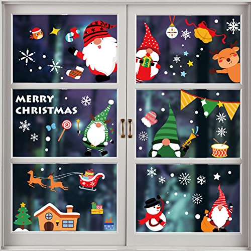 Christmas Snowflake Window Stickers - 12 Sheet Window Decorations Double-Side Removable Sticker Holiday Decals for Office Home School Christmas Party Supplies Winter Holiday Window Decorations