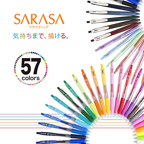 Zebra P-JJ15-BK5 Sarasa Clip Gel Ballpoint Pen, 0.5, Black, 5 Pieces