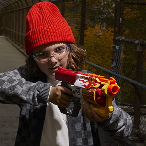 Nerf Mega CycloneShock Toy Blaster, Hotrod Color Style, 6-Dart Drum, 6 Nerf AccuStrike Mega Darts, Easy Priming (Amazon Exclusive)