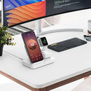 SooPii 4 in 1 Wireless Charging Station with 2 USB Ports, with Built-in QC 3.0 AC Adapter with Apple Watch Holder, Compatible with Apple Watch Charger Series,QI Certified 15W max Wireless Charging