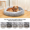 Bedfolks Calming Donut Cat Bed, 60CM Round Fluffy Dog Beds for Small Dogs & Cat Beds for Indoor Cats, Washable Anti-Anxiety Plush Puppy Bed（Dark Grey, Small