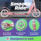 Scooter for Kids Ages 6-12 - Scooters for Teens 12 Years and Up - Adult Scooter with Anti-Shock Suspension - Scooter for Kids 8 Years and Up with 4 Adjustment Levels Handlebar Up to 41 Inches High