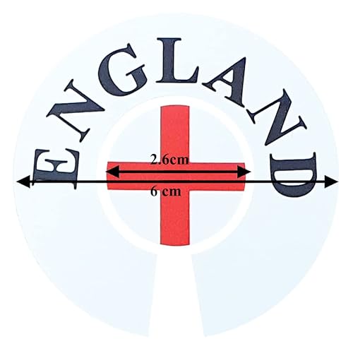 Acclaim Jumbo 6 cm 1 x England Red 1 x England Black Red Lawn Bowls Identification Stickers Markers 2 Full Sets of 4 Self Adhesive