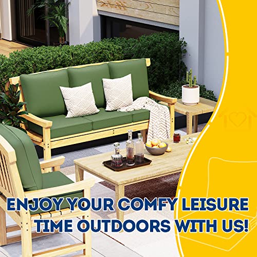 AAAAAcessories Outdoor Deep Seat Cushions for Patio Furniture, Water-Resistant Replacement Patio Chair Cushions Set of 2, 24 x 24 x 5 inch, Dark Moss Green