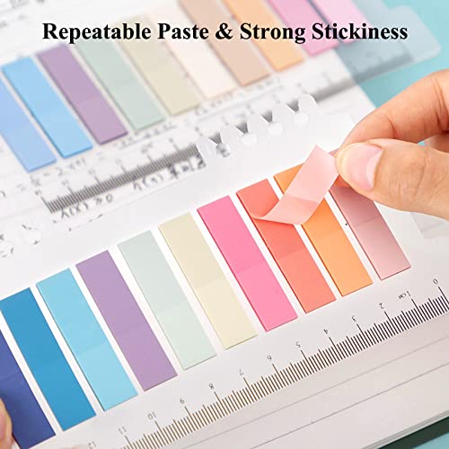 Ogetok 1200 Pcs Sticky Tabs, Morandi Sticky Notes Page Markers Book Tabs Index Tabs Memo Stickers, 60 Colors Writable & Repositionable Post it Tabs for Annotating Books, Folders, Monitors