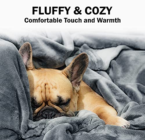 Ultra Soft Double Sided Microfiber Polyester Blanket for Extra Warmth in Bed, Luxury Light Weight Flannel Throw Perfect for Keep Warm snuggling on The Sofa Couch Chair (130cmX180cm, Grey)