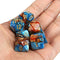 GWHOLE 7 PCS Polyhedral Dice Set Dungeons and Dragons Table Game Dice for D&D, DND, GRP with Black Pouch, Orange & Blue
