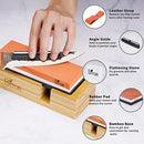 BRITOR Whetstone Sharpening Stone,4 Side Grit 400/1000 3000/8000 Grit,Knife Sharpener Stone with Non-Slip Rubber Stone Holder,Flattening Stone,Leather Strop,Honing Guide, Cut Resistant Gloves