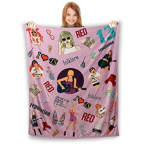 Artlunar Singer Inspired Throw Fleece Blanket Gifts for Music Lovers Women Girls, Cozy Travel Blanket Perfect for Sofa Bed  (Purple-6042, 60" x 50")