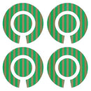 Acclaim Lawn Bowls Identification Stickers Markers Standard 5.5 cm Diameter 4 Full Sets Of 4 Self Adhesive Two Colour Striped Mixed Colours (C)