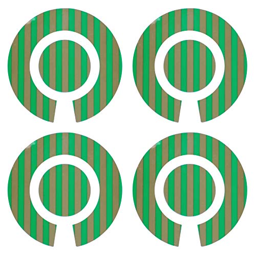 Acclaim Lawn Bowls Identification Stickers Markers Standard 5.5 cm Diameter 4 Full Sets Of 4 Self Adhesive Two Colour Striped Mixed Colours (C)