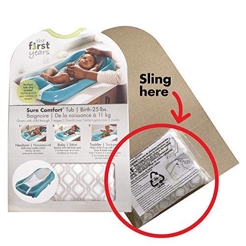 The First Years Newborn to Toddler Tub with Bath Sling, Pink