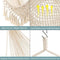 Hammock Chair, Large Hanging Chair, Soft Cotton Rope Swing Chair with High Load-Bearing Metal Rod,Indoor Outdoor Garden Yard Living Room,Max 150kg