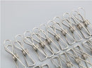 ZONADA 100 Pcs Multipurpose Stainless Steel Wire Clips Clothes Pegs Hanging Clips Pins Laundry Windproof Strong Clamps for Household and Office