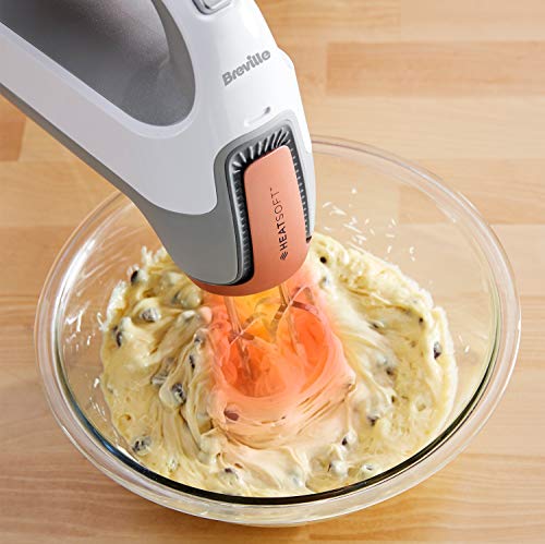 Breville HeatSoft Electric Hand Mixer | Warms Butter for Better Results | 7 Speed Hand Whisk with Powerful 270W Motor | Includes Whisk, Beaters, Dough Hooks & Storage Case [VFM021]