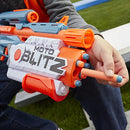 Nerf Elite 2.0 Motoblitz Blaster, 2 Blast Modes, Motorized 10-Dart Blasting & Airblitz 6 Darts at Once, 10 Dart Clip, 22 Elite Darts