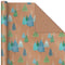 Hallmark Holiday Sustainable Kraft Gift Wrap with Cut Lines on Reverse (3 Rolls: 90 sq. ft. ttl) Wintry Nature: White Snowflakes, Blue and Green Foliage, Christmas Trees, 0005JXW1051