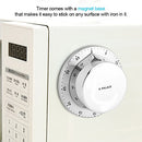 Mechanical Kitchen Timer 60 Minute Timing with Magnet Backing Loud Alarm Stainless Steel Body Mechanical Timer Home Cooking Baking Timer Silver(Silver)