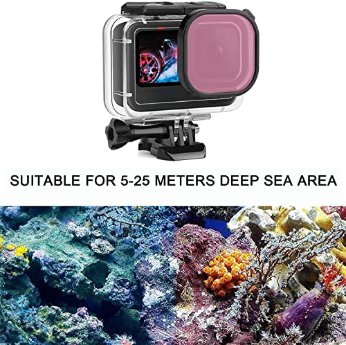 FitStill Waterproof Housing for Go Pro Hero 12 Black/Hero 11 Black/Hero 10 Black/Hero 9 Black,Protective 60M/196FT Underwater Dive Case Shell with 3 Pack Filters Accessories