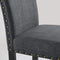 Roundhill Furniture Biony Gray Fabric Dining Chairs with Nailhead Trim Set of 2
