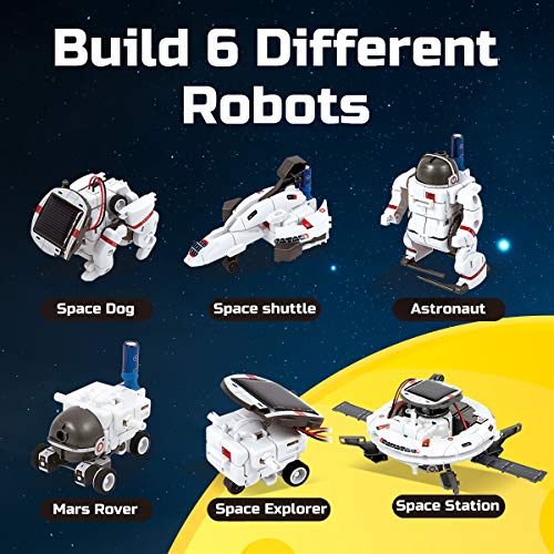 REMOKING 6 in 1 Space Solar Robot Kit,STEM Projects for Kids Age 8-12,DIY Educational Building Science Experiment Kit,Engineering Kit for 8 9 10 Year Old Teen Boys Girls Christmas Birthday Gifts