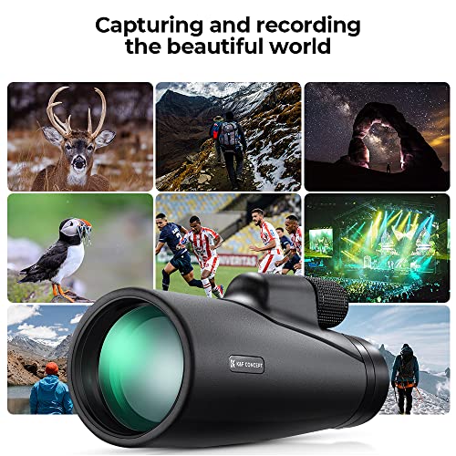 K&F Concept 12 x 50 Monocular Telescope HD Mobile Phone Telescope BAK4 Prism Monocular for Bird Watching, Hunting, Hiking, Starwatching and Sports Events