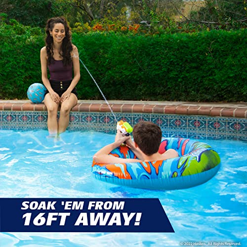 NERF Super Soaker Hydro Battle Ride-On Cruiser – Inflatable Pool Float with Pool-Fed Mega Water Blaster