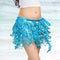 Sequin Fringe Skirts Belly Dance Skirt Festival Tassel Skirt Hip Scarf Wrap Outfit Costumes for Women and Girls, Pink, Lake Blue, One Size