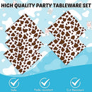 40PCS Cow Print Birthday Party Supplies Farm Animals Cow Print Birthday Party Tableware Includes Cow Print Plates And Cow Print Napkins For Cow Print Theme Birthday Party Decorations