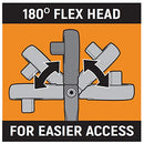 Gearwrench 3/8-inch Drive Cushion Grip Flex Teardrop Ratchet 90 Tooth