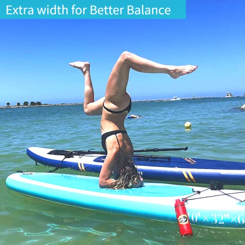 Inflatable SUP Stand Up Paddle Board, Inflatable SUP Board, iSUP Package with All Accessories (All Round Primary-Turquoise Green-10' x 32'' x 6'')