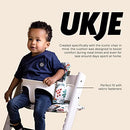 Ukje Cushion Compatible with Stokke Tripp Trapp High Chair (Old and New Model) 2 Pieces, Coated Plastified Cushion, Stokke Tripp Trapp Cushion Easy to Clean, White Monkey