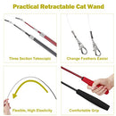 Cat Feather Toy, Retractable Cat Toys Wand 2 Wands & 9 Assorted Teaser Refills, Interactive Feather Teaser Wand Toy Bell Kitten Cat Having Fun Exerciser Playing
