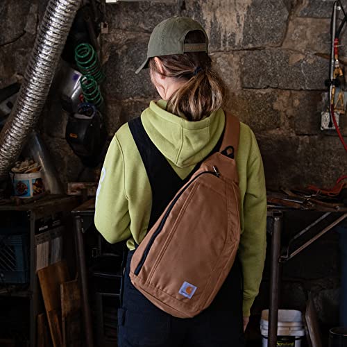 CARHARTT Mono Sling Backpack, Unisex Crossbody Bag for Travel and Hiking, Brown