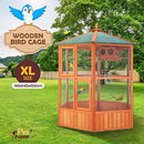 140x140x160cm Bird Cage Aviary Wooden Coop Animal Enclosure Parrot Budgie House XL Size