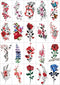 Womaha Flower Series 20 Sheets Color Temporary Tattoos for Women and Girls Fake Tattoo Stickers