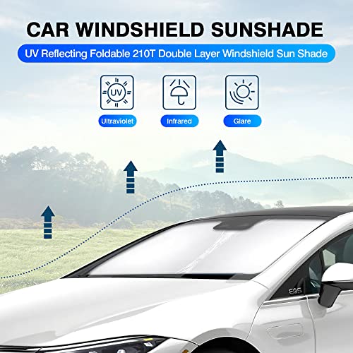 KUST Windshield Sun Shade for Mercedes-Benz EQS 2022 2023 Sunshade Window Sun Visor Protector Foldable Blocks UV Rays Keep Your Car Cooler