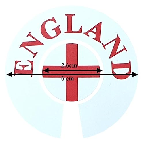 Acclaim Jumbo 6 cm England White Red Lawn Bowls Identification Stickers Markers 4 Full Sets Of 4 Self Adhesive