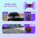 ALLIUMS 2.5K Dash Cam Duo: Front and Rear Dash Cameras with Wi-Fi & GPS, Dash Cam WDR, Dash Cam G-Sensor, Dash Cam Loop Recording, Dash Cam IR Night Vision, Supports 256GB Max