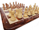 Luxury Chess Set- Wooden Dubrovnik Chessmen with 19" Golden Rosewood Chess Board | Algebraic Notation Board | 2 Extra Queens