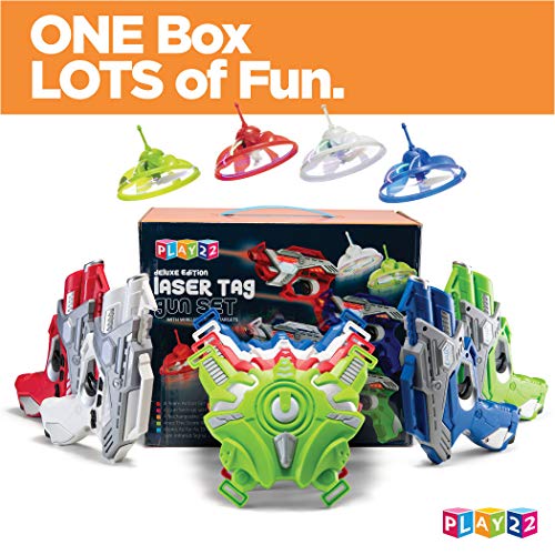 Play22 Laser Tag Sets with Gun and Vest and UFO Set of 4