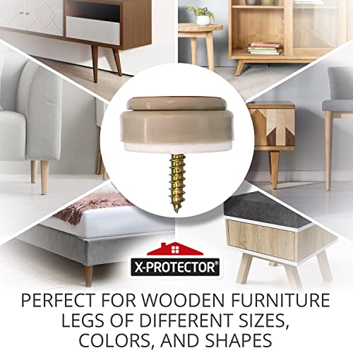 Chair Glides X-PROTECTOR – 25 mm Furniture Glides 8 pcs – Best Screw-On Furniture Sliders – Premium Chair Leg Floor Protectors – Slide Effortlessly with Chair Leg Pads That Protect Your Floor!