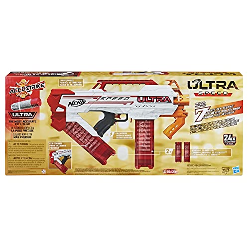 Nerf Ultra Speed Fully Motorized Blaster, Fastest Firing Nerf Ultra Blaster, 24 Nerf AccuStrike Ultra Darts, Uses Only Nerf Ultra Darts