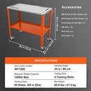 VEVOR 96 x 42 cm Welding Table, 544kg Load Capacity Steel Welding Workbench Table on Wheels, Portable Work Bench with Braking Lockable Casters, 4 Tool Slots, 5/8-inch Fixture Holes, Tool Tray