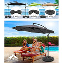 Instahut Umbrella Outdoor Umbrellas Cantilever Patio Sun UV Beach w/Base 3M