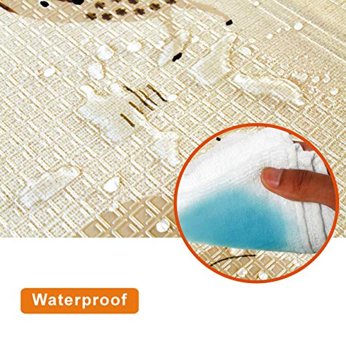 Baby Folding mat Play mat Extra Large Foam playmat Crawl mat Reversible Waterproof Portable Double Sides Kids Baby Toddler Outdoor or Indoor Use Non Toxic, Colorful（150x200x1cm）