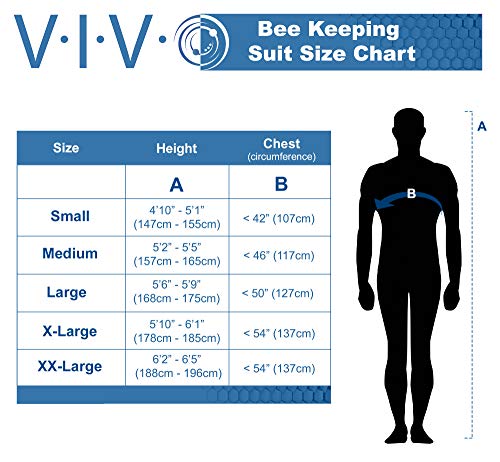 VIVO Professional Large Cotton Full Body Beekeeping Suit with Veil Hood (Bee-V106)