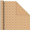 Hallmark Recyclable Kraft Wrapping Paper with Cut Lines (3 Rolls: 90 Sq. Ft. Ttl.) Minimalist Christmas, White Trees, Deer Antlers, Snowflakes on Brown Kraft for Holidays, Weddings, Winter Solstice, 30 Sq Ft (0005JXW1210)