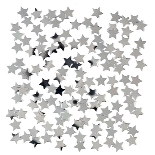 SHATCHI 14 Gram Silver Stars Table Scatter Confetti Birthday Wedding Anniversary Christmas Festive Party Decorations,SHATCHI