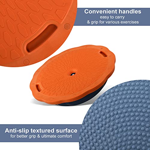 Yes4All Premium Half Ball Balance Trainer/Half Balance Ball Trainer – Half Ball Exercise Balance Trainer for Core Training & Balance Workout (Dark Blue/Orange)